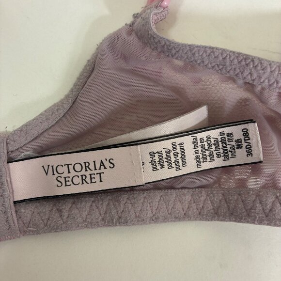 Dream Angels Push-up Without Padding Pink Lace Bra Sz 36D Feminine Everyday - Picture 6 of 7